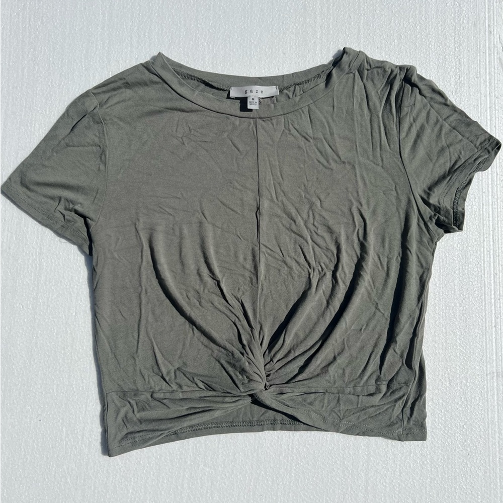 Gaze Sage Green Casual Tee